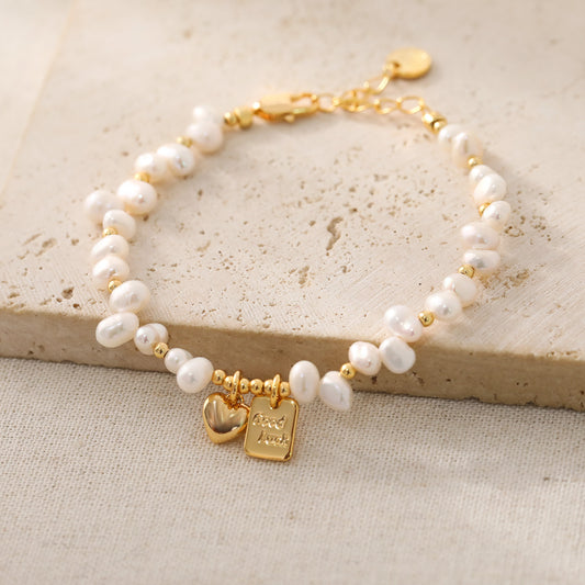 Mini Pearl with Heart Bracelet