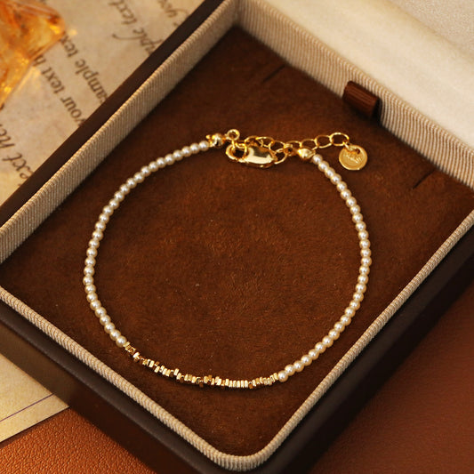 Delicate Pearl Gold Bracelet