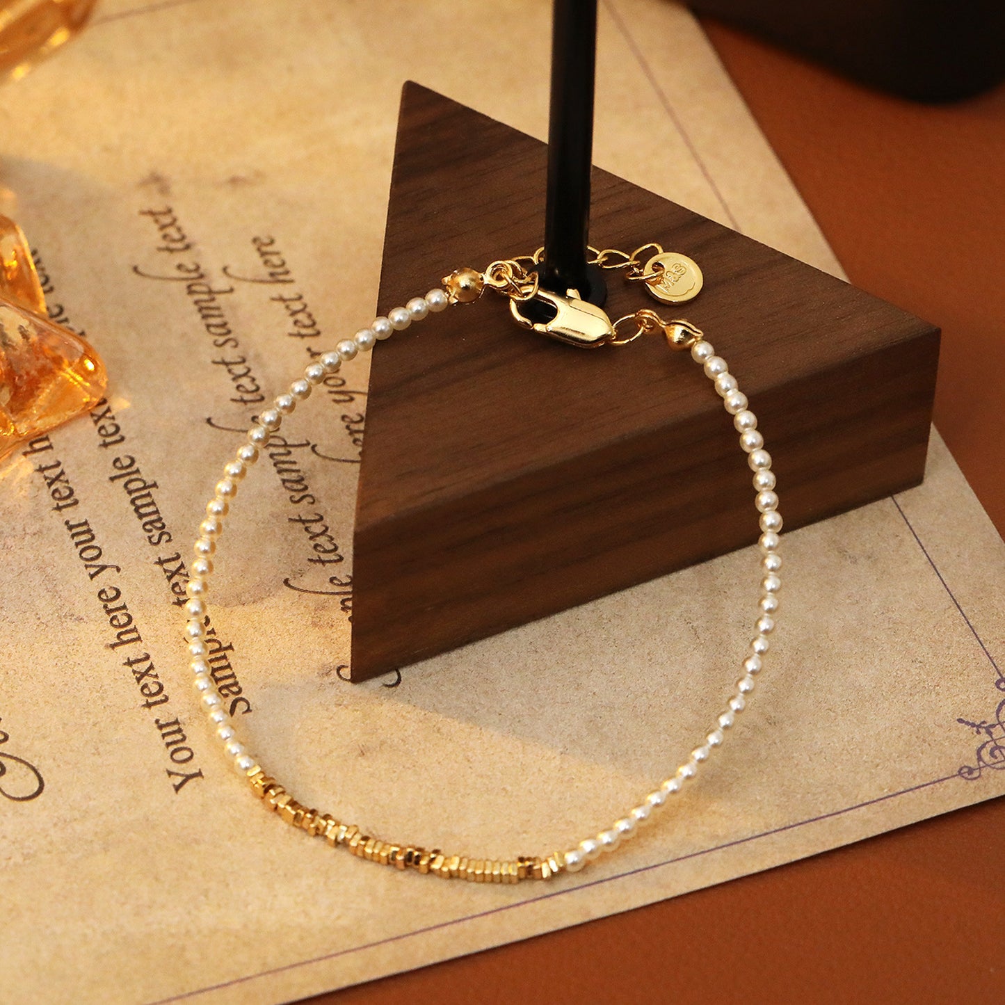 Delicate Pearl Gold Bracelet
