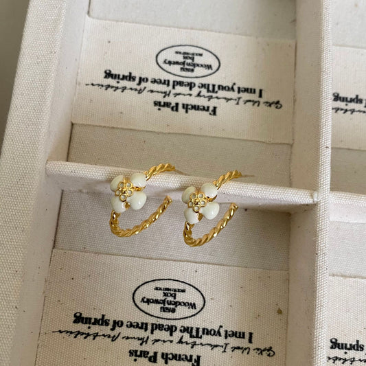 Camellia Hoop Earrings