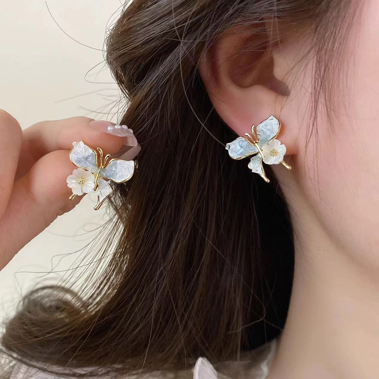 Crystal Butterfly Studs