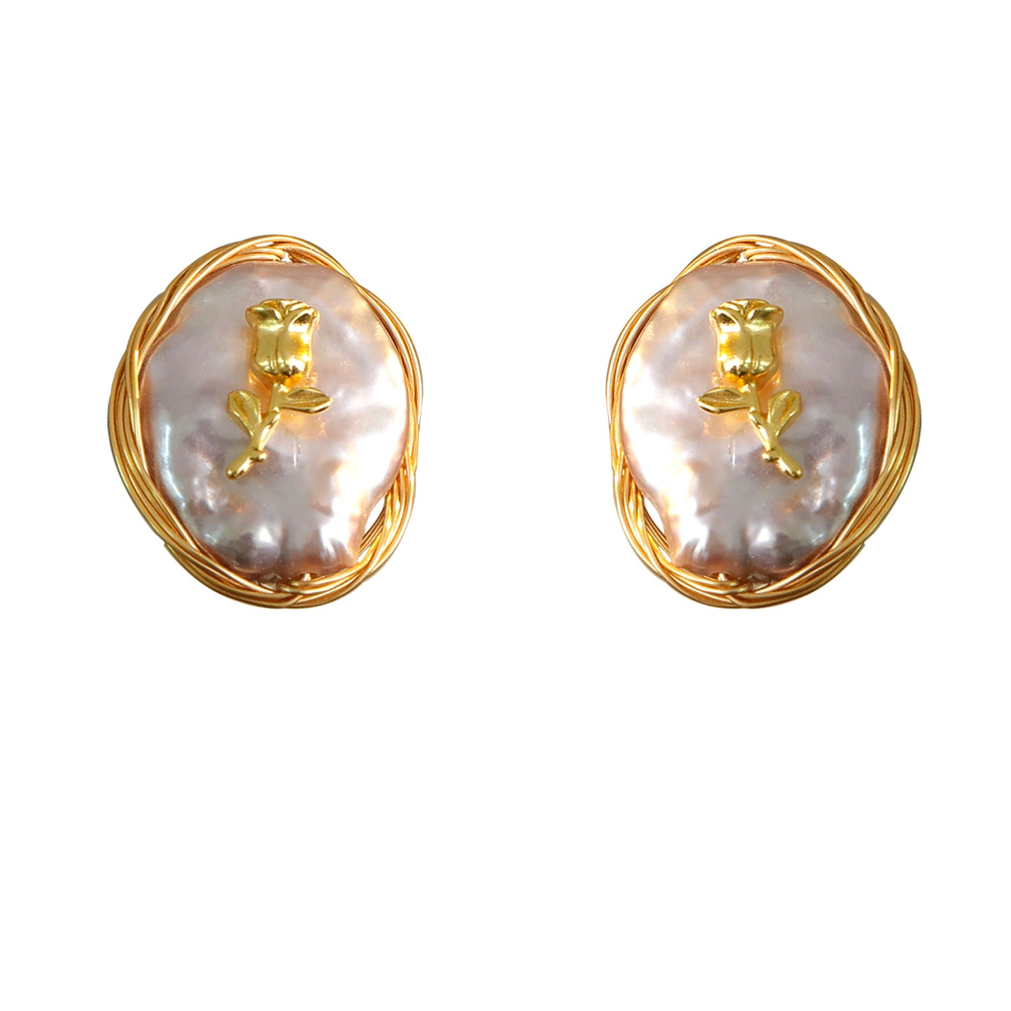 Natural Pink Pearl Studs