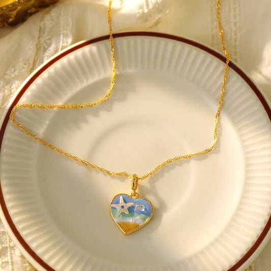 Starfish Heart-shaped Necklace