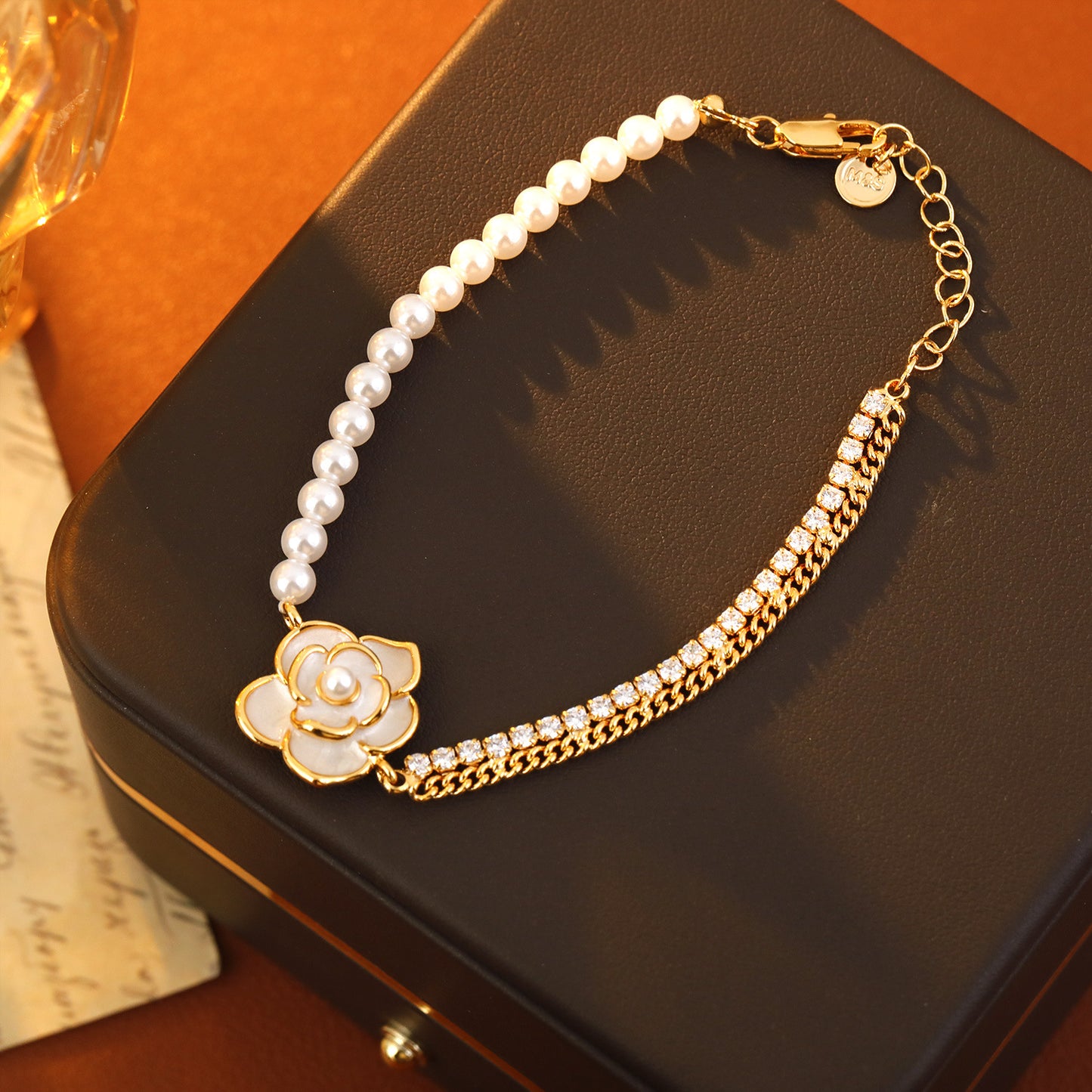 Camellia Floral Charm Bracelet