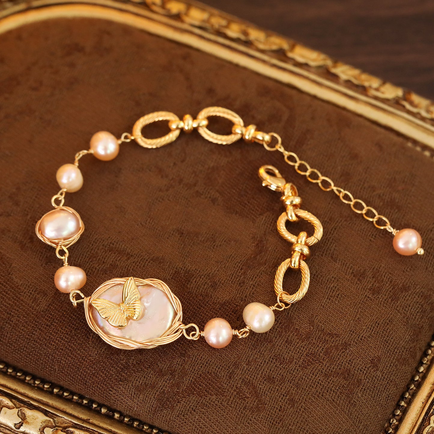 Natural Pink Pearl Bracelet