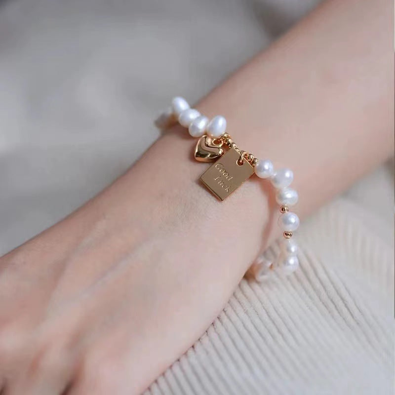 Mini Pearl with Heart Bracelet