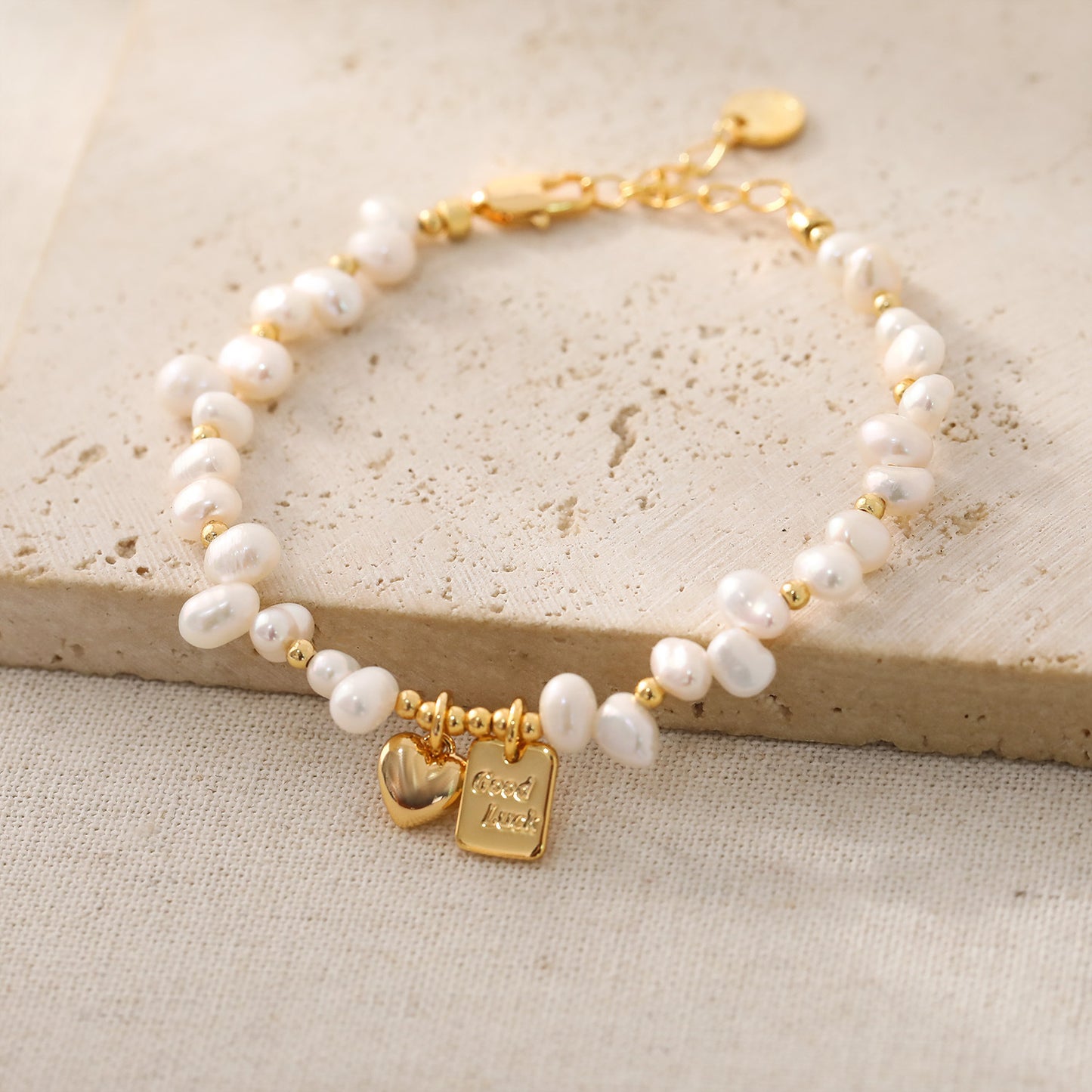 Mini Pearl with Heart Bracelet