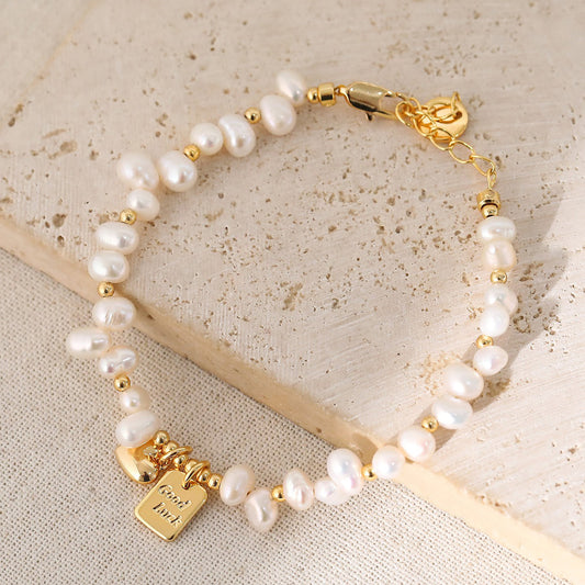 Mini Pearl with Heart Bracelet