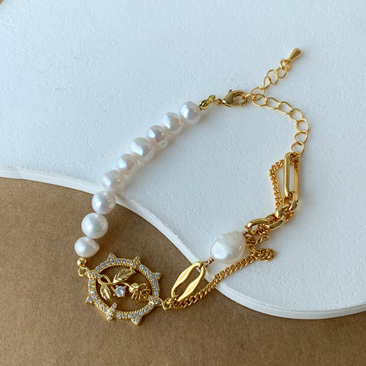 Freshwater Pearl Gold Tulip Bracelet