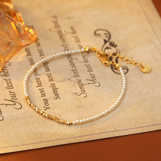 Delicate Pearl Gold Bracelet