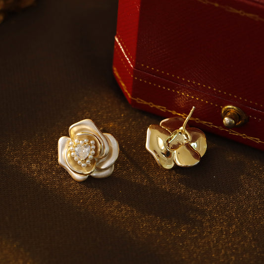 Rose Pearl Studs