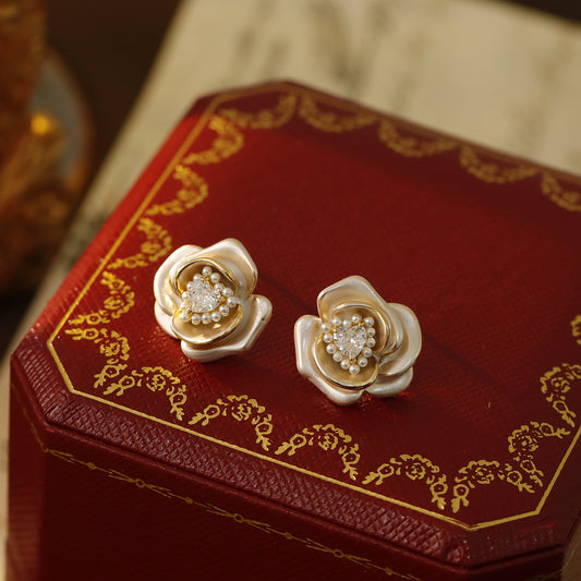 Rose Pearl Studs