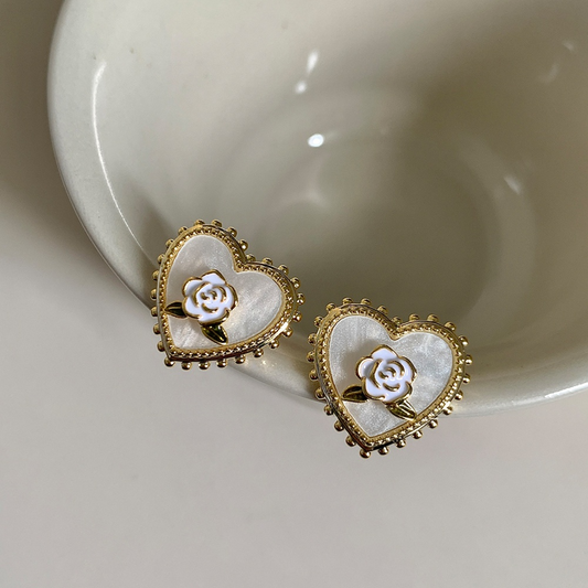 Rosalie Heart Studs