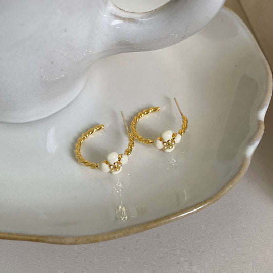 Camellia Hoop Earrings