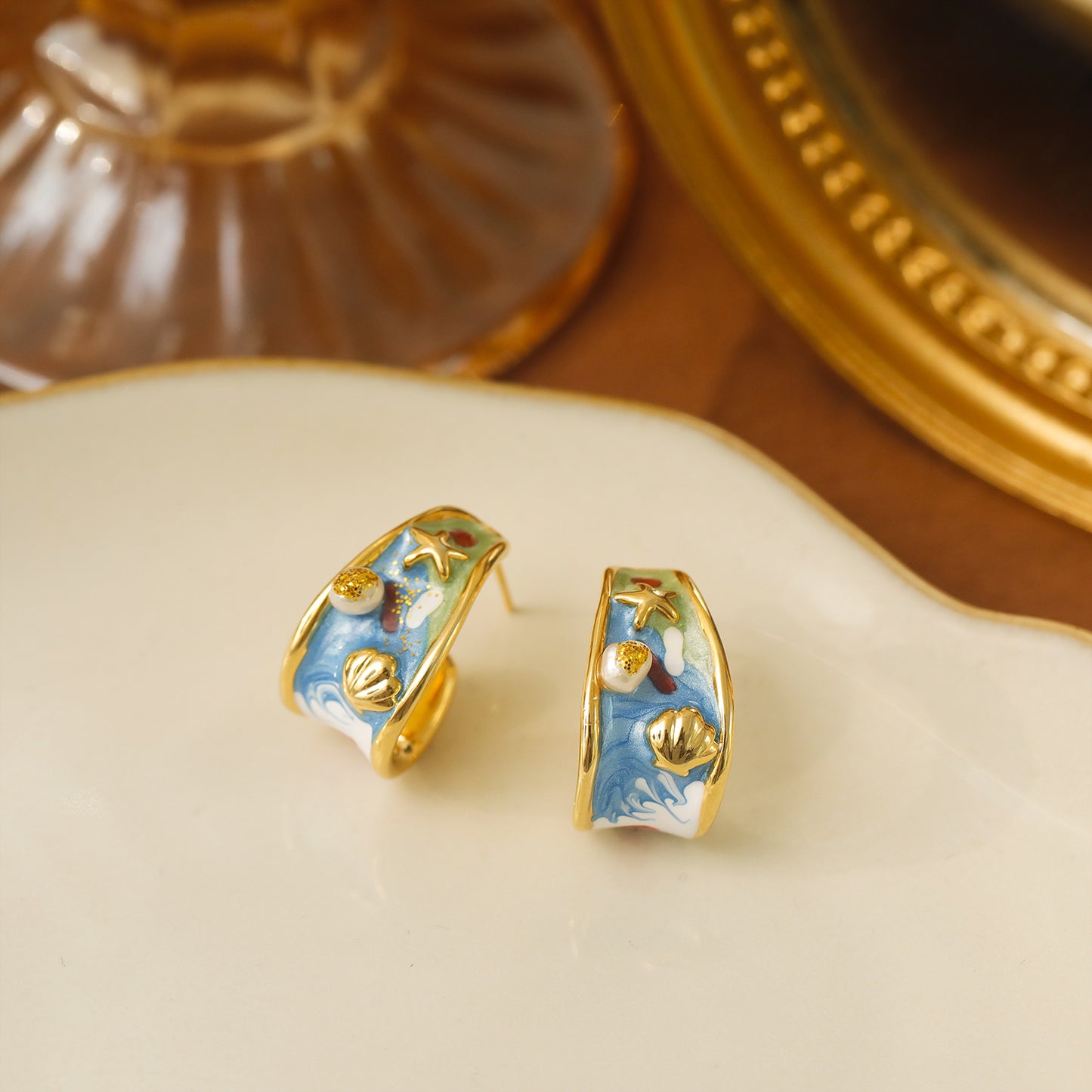 Starfish Hoop Studs