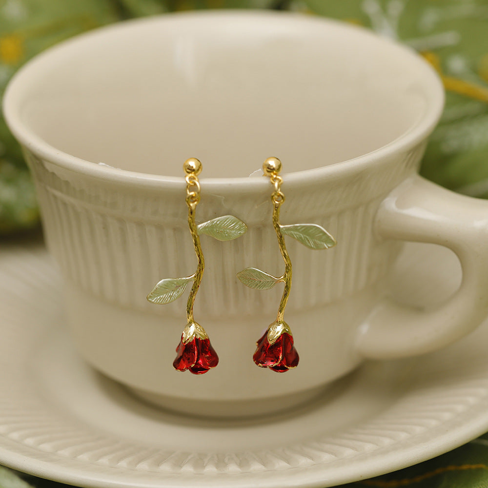 Rosette Drop Earrings