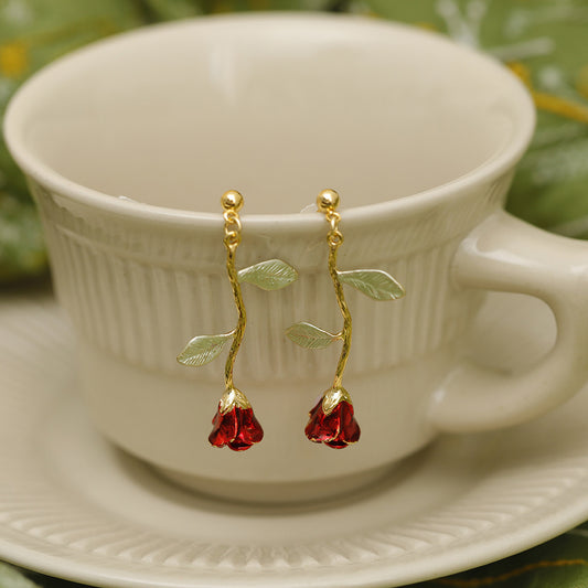 Rosette Drop Earrings