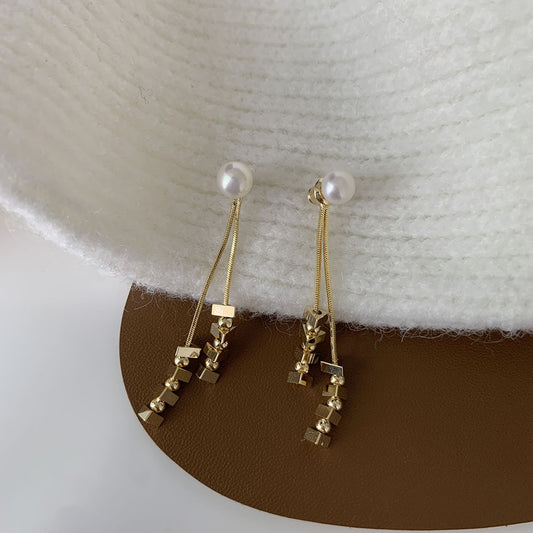 Golden Nuggets Tassel Earrings