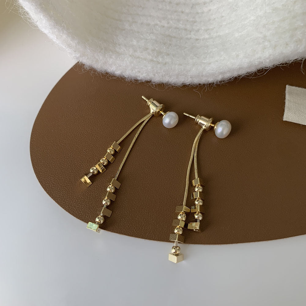 Golden Nuggets Tassel Earrings