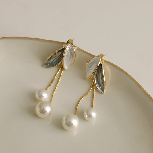 Morandi Leaf Tassel Earrings