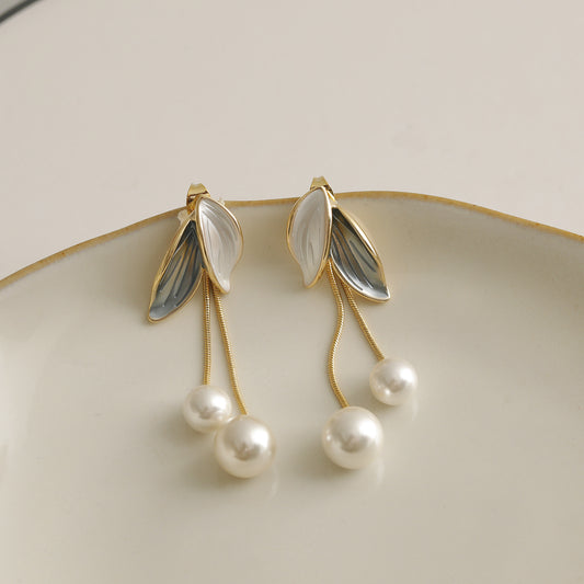 Morandi Leaf Tassel Earrings