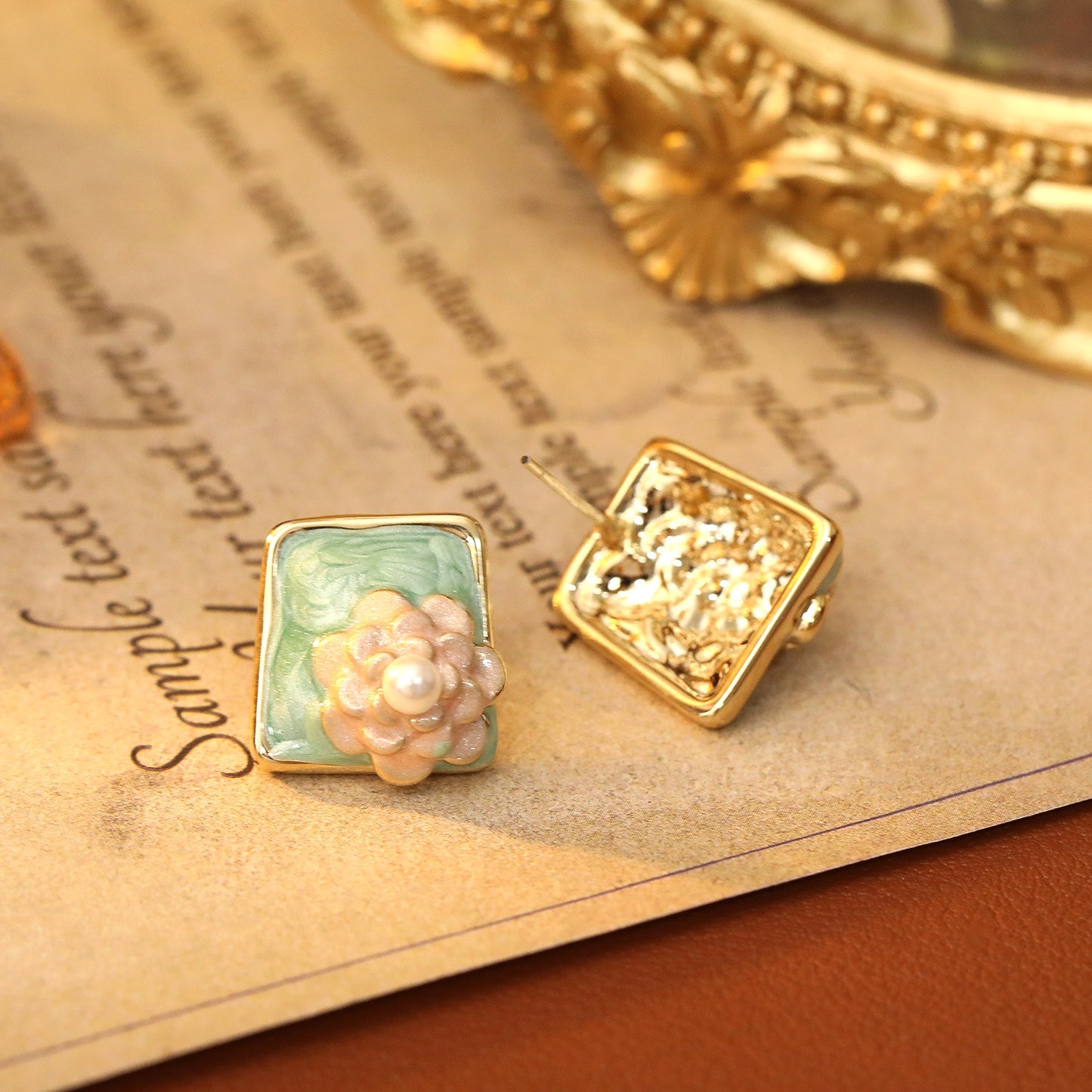 Square Pearl Studs