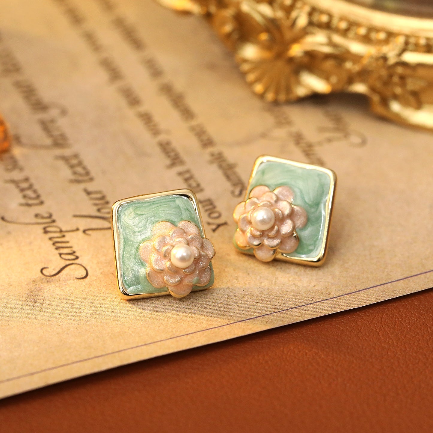 Square Pearl Studs