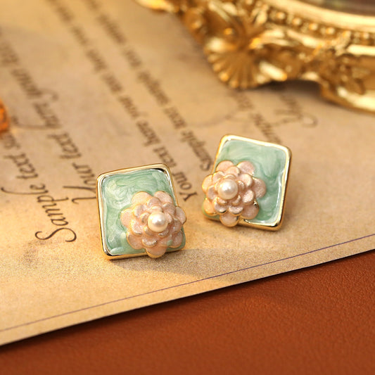 Square Pearl Studs