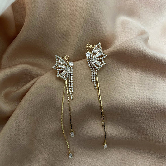 Starlit Butterfly Tassel Earrings