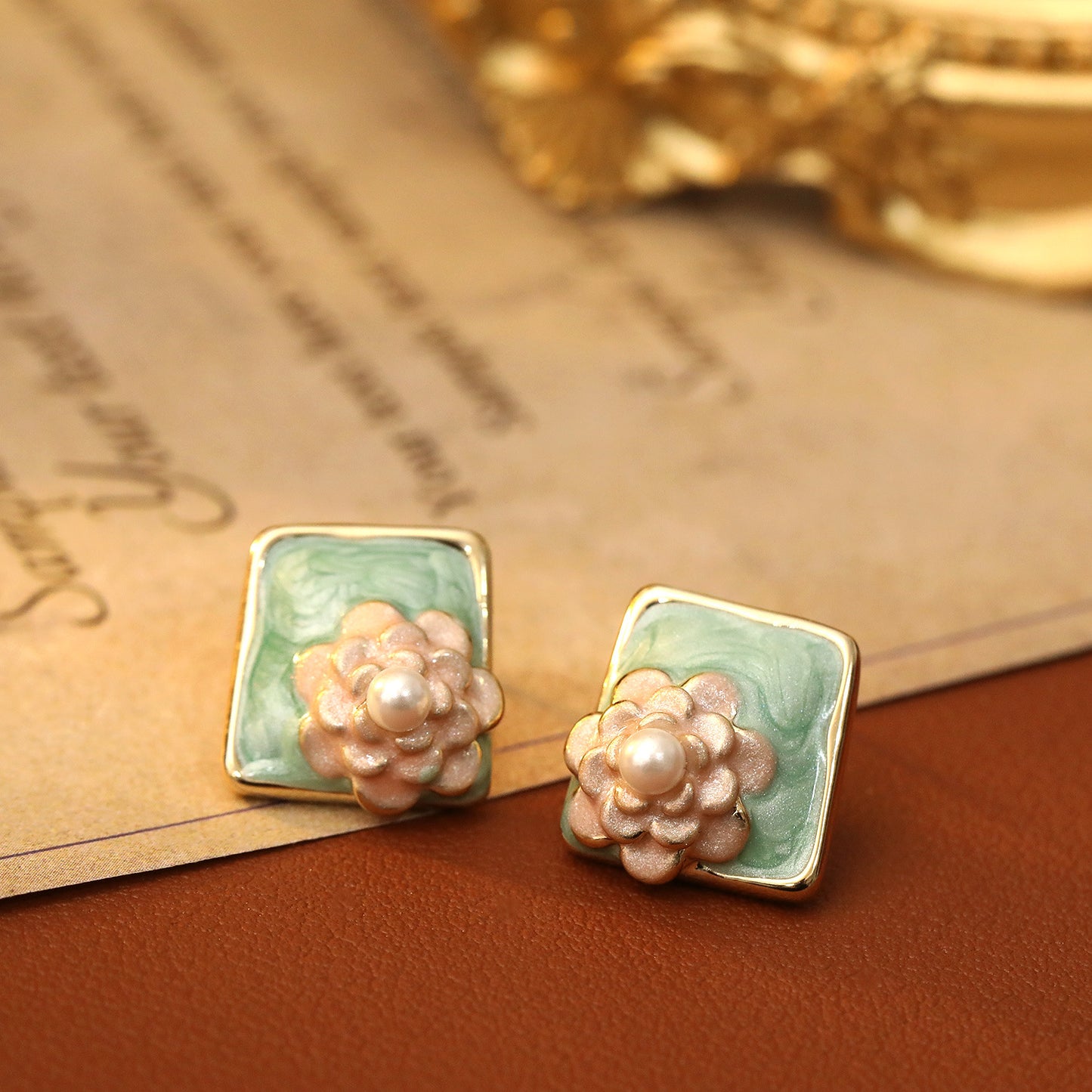 Square Pearl Studs