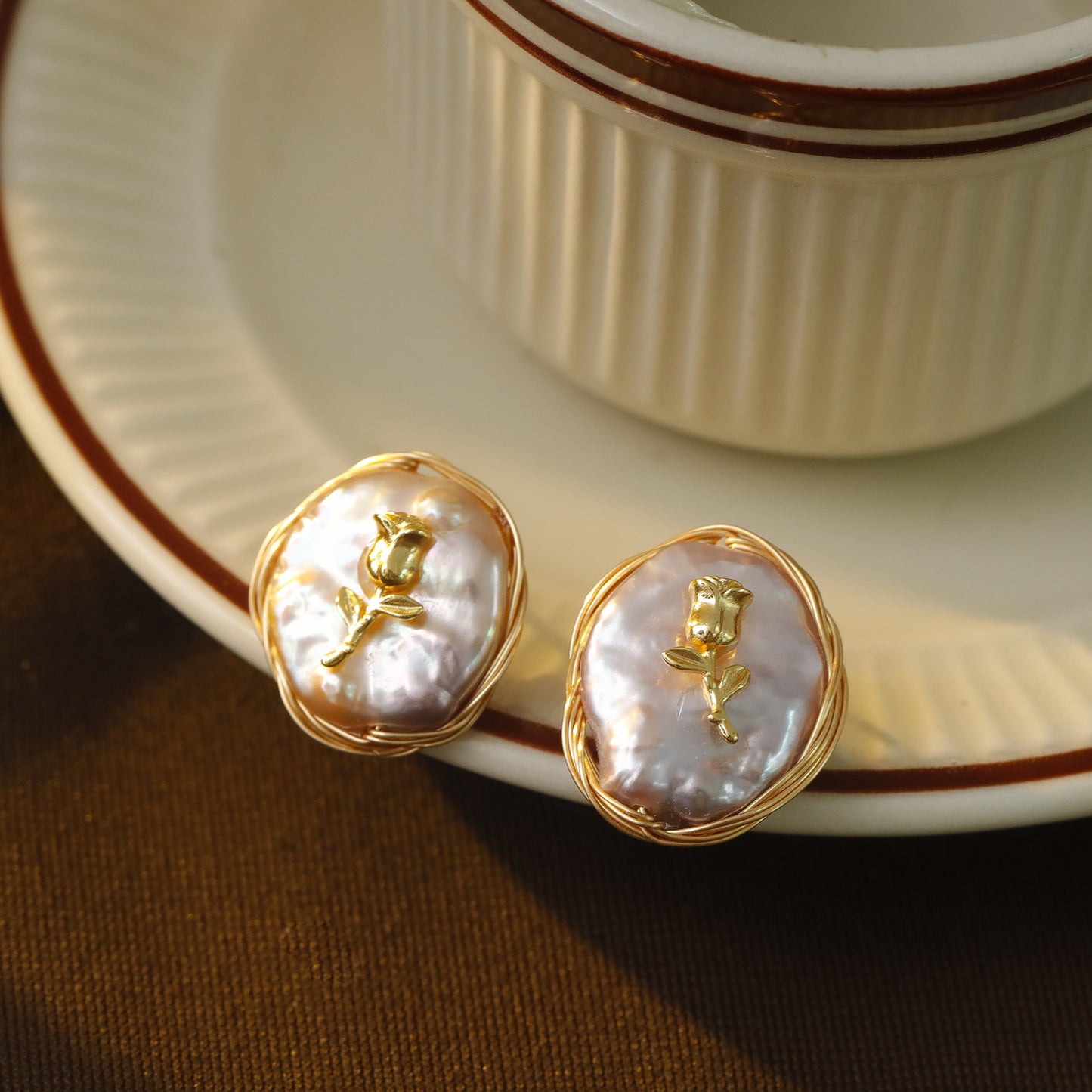 Natural Pink Pearl Studs
