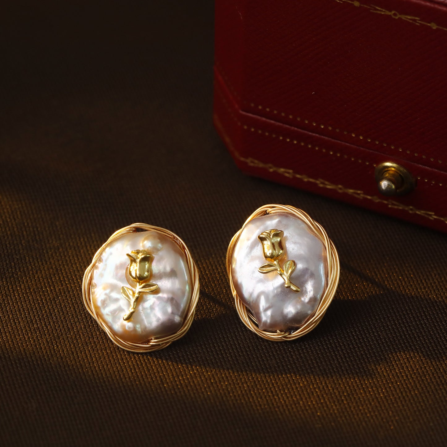Natural Pink Pearl Studs