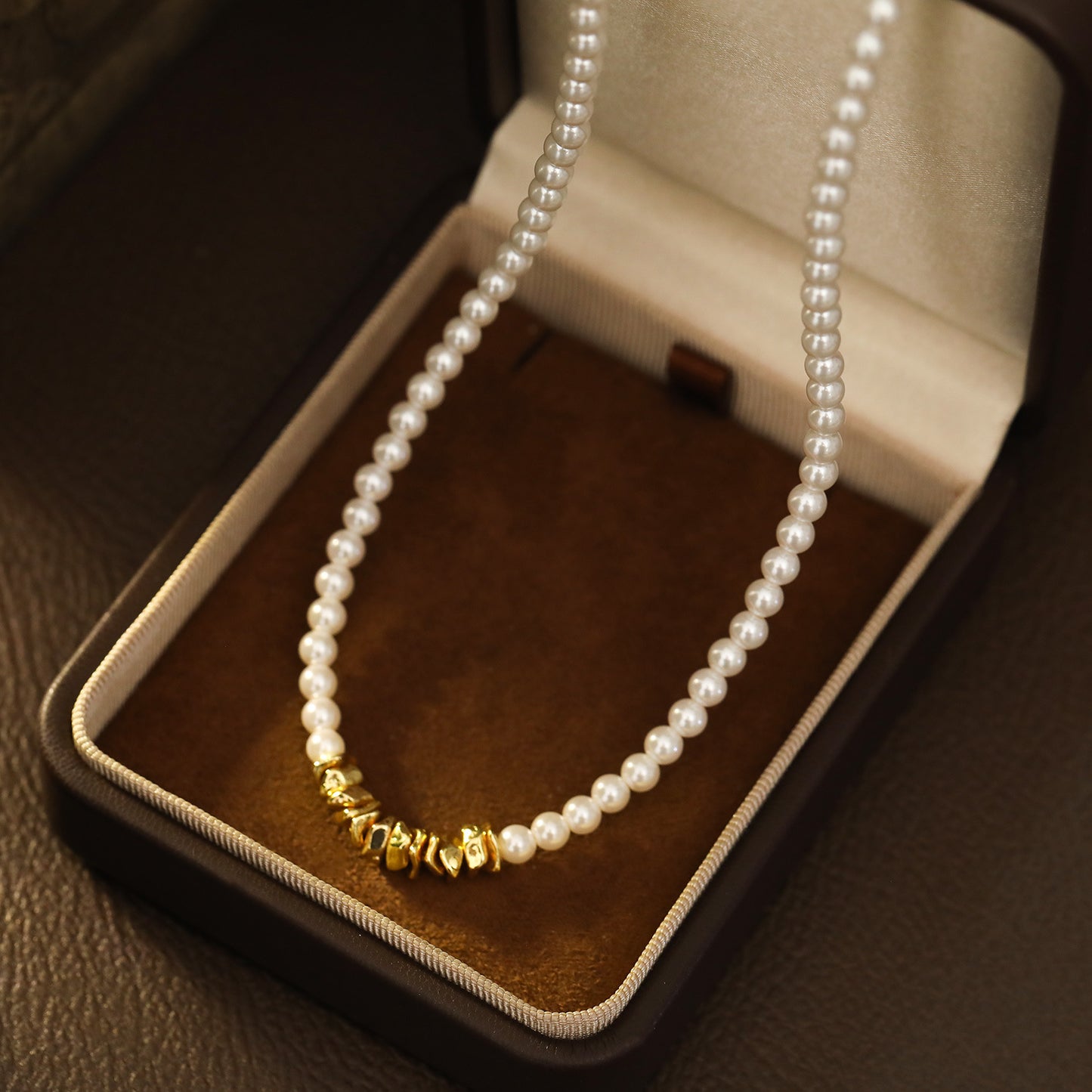 Gold Charms Pearl Necklace