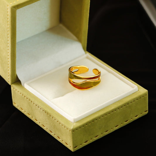 Stacked Olive Green Ring